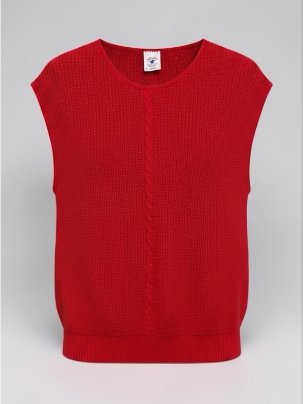 Vintage Red Sleeveless Crewneck Knit Vest